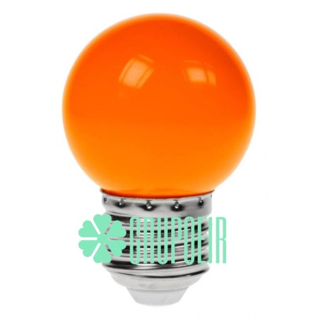Foco 1W P45 Led Naranja G45 Colores Miniglobo Plastico Rosca E26 E27