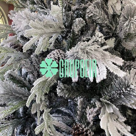 Pino Verde Nevado 3 Metros Arbol Navideño Piñas Nieve Hotel Agencia Posada