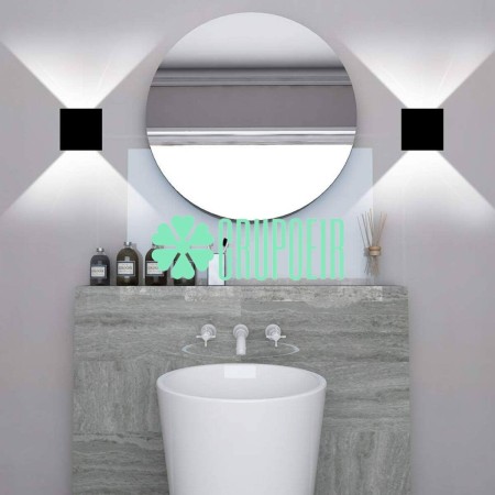 Lampara Cubo Negro Blanco 10W Aplique Moderno Hotel Restaurante Exterior