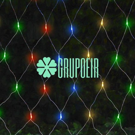 Malla Multicolor 1.8 x 2.4 Mts Red Luces Led Navidad Navideña Colores