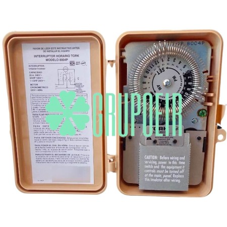 Timer Tork 8004P 24 Horas 208V-277V 3/4 HP 1P2T Automatizacion Procesos