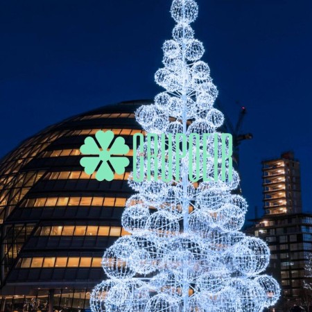 Esfera Luces Led Figura Colgante Decoración Navideña Evento Blanco 80 Cms