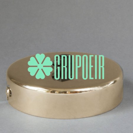 Canope Liso Dorado 11.5 Cms Base Lamparas Techo Soporte Chapeton Roseton