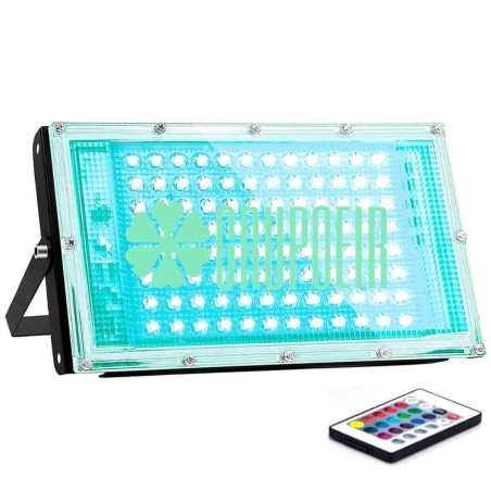 Reflector 2835 Led 100W Rgb Multicolor Control Remoto Exteriores IP20 