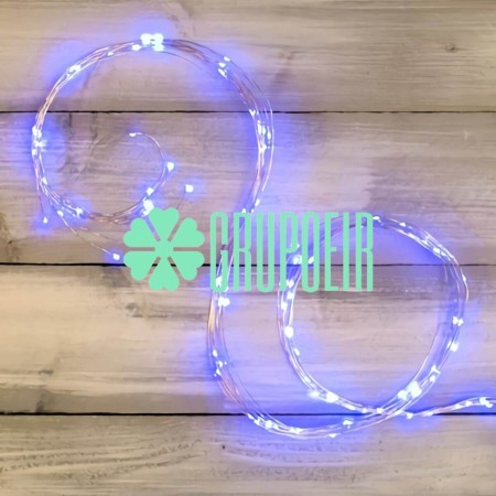 Cascada 2.5 Mts Hadas Azul Luces Led Navideñas Exterior Racimo Alambre