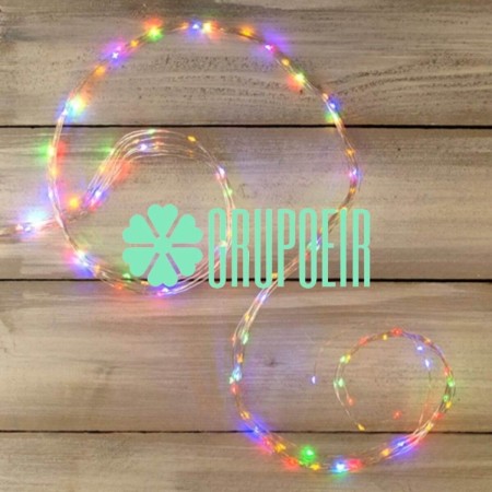 Cascada 2.5 Mts Hadas Multicolor Luces De Racimo Colgantes Alambre Navidad