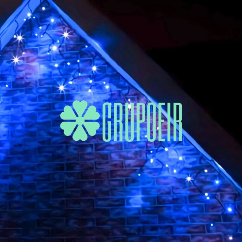 Cascada 6 Mts Led Navideña 300 Luces Blanco y Azul Navidad Exterior Municipio