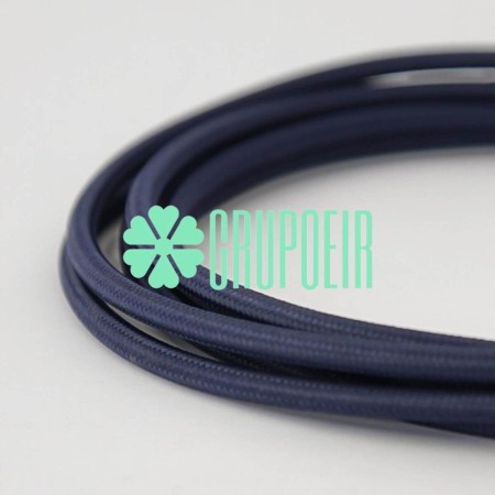 Cable Azul Marino 100 Mts Textil Fino Electrico Redondo 2x18 5.5mm Lamparas