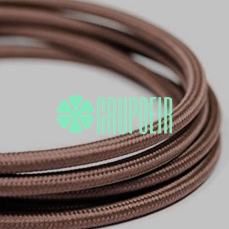 Cable 1m Cafe Oscuro Textil Fino Electrico Redondo 2x18 5.5mm Lamparas