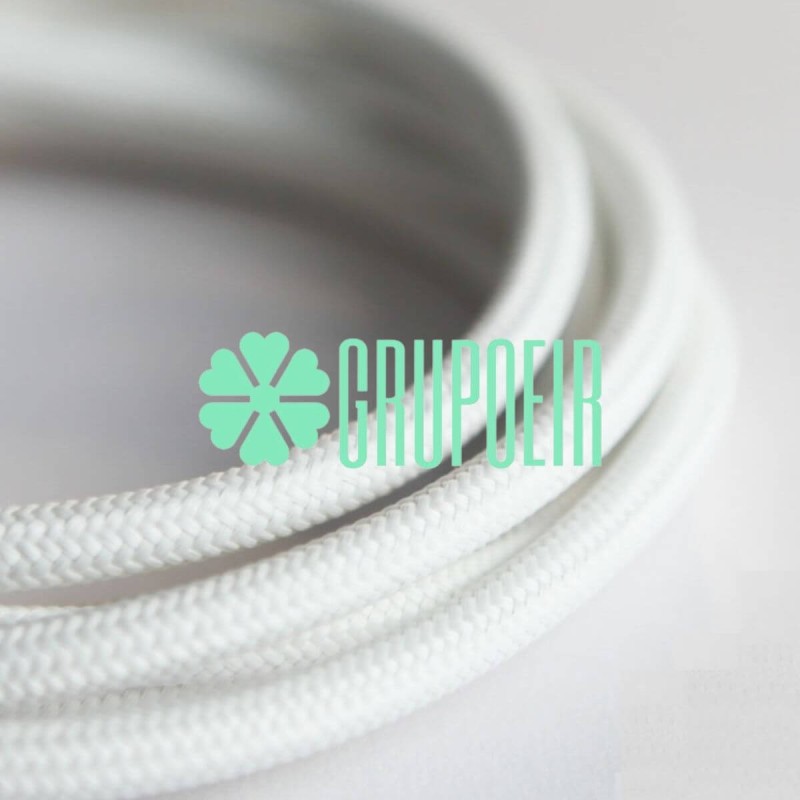 Cable 1m Blanco Textil Fino Electrico Redondo 2x18 5.5mm Lampara Candelabro