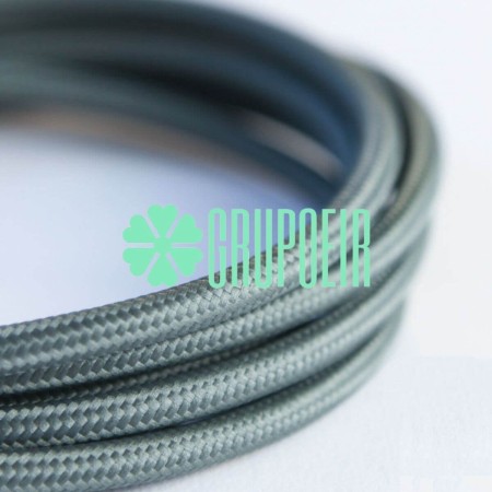 Cable 1m Gris Textil Fino Electrico 2x18 5.5mm Lampara Candelabro Candil