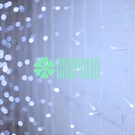 Cortina 3x3 Mts Luz Fija Blanco Destellos Flash Interconectable Centro Comercial