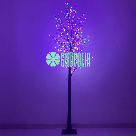Arbol Luces Led Multicolor 2.20 Mts Globo Iluminado Navidad Decoración