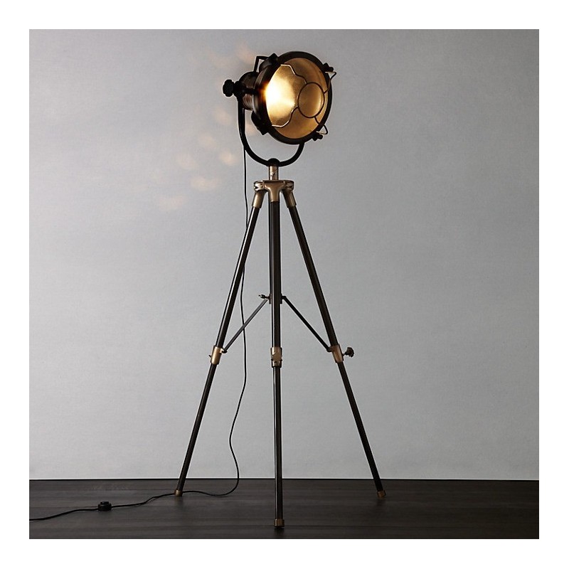 Lámpara Vintage Industrial Piso Loft Hollywood Tripié Edison Antigua