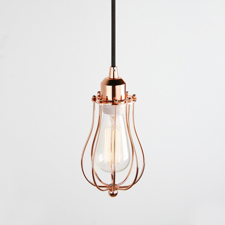 Lampara Vintage Industrial Colgante Jaula Round Cage Edison Copper