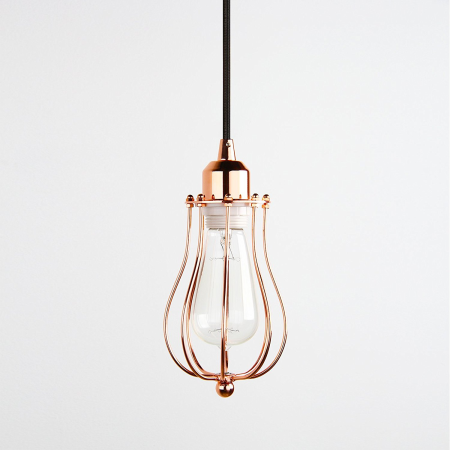 Lampara Vintage Industrial Colgante Jaula Round Cage Edison Copper