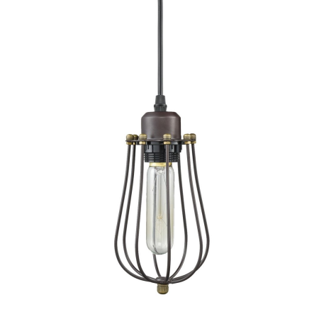 Lampara Vintage Industrial Colgante Jaula Round Cage Edison Bronze