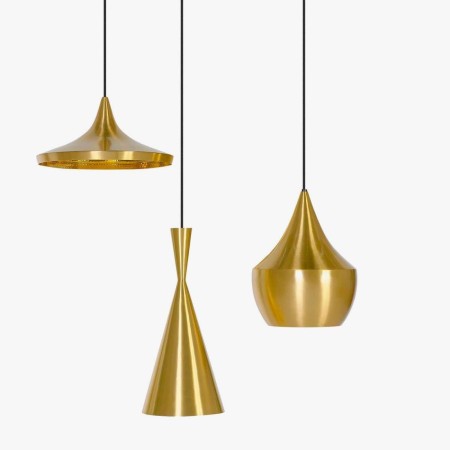 Candelabro Industrial 3 Lamparas Vintage Gold Beat Tom Dixon