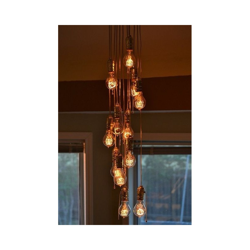 Candelabro Lampara Vintage Industrial Racimo 12 Focos Edison