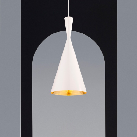 Lámpara Tom Dixon Beat White Tall Blanco Recamara Cocina Comedor Techo