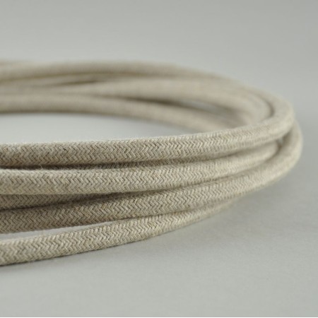 Cable Textil Tejido Rustico Beige Natural Lamparas Mimbre Rattan Bambu