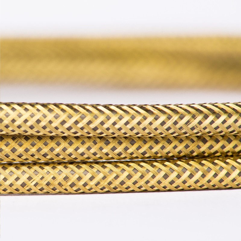 Cable Vintage Metalico Trenzado Decorativo Dorado