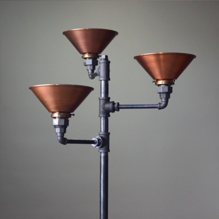 Lampara Vintage Industrial Piso Loft 3 Focos Edison Shades