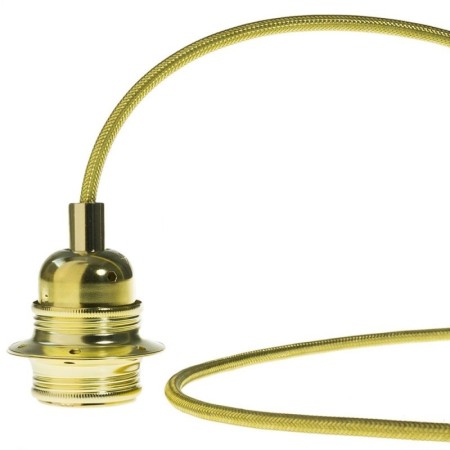 Cable Vintage Metalico Trenzado Decorativo Dorado