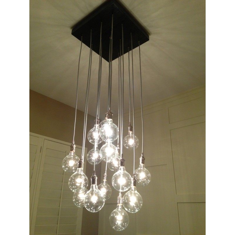 Candelabro Lampara Vintage Industrial Racimo 16 Maxiglobos Edison