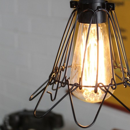 Jaula Vintage Decoración Diseño Lámparas Retro Edison Florette Negro