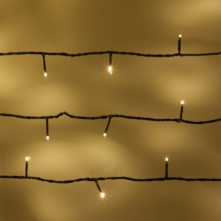 Series 300 Luces Led 15 Mts Magica  Cable Verde Blanco Calido