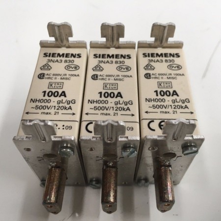 Fusible De Seguridad Siemens NH 500V 100A 3NA3830