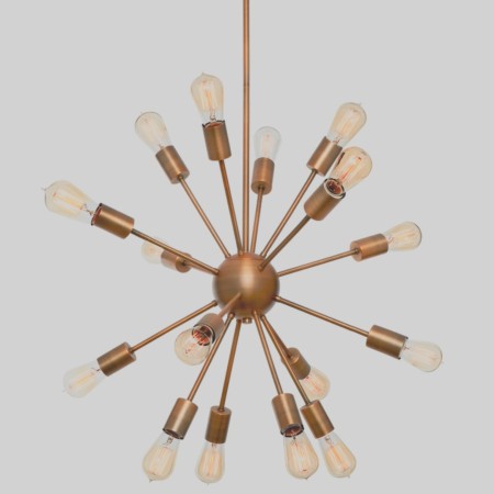 Candelabro Lampara Vintage Industrial Sputnik 18 Focos Edison Oro