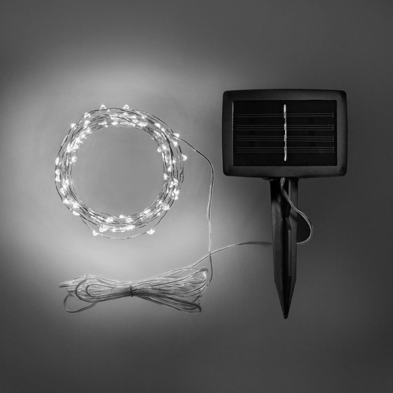 Luces de Hadas Solares Exterior Blanco Jardín Evento Navideñas 10 Mts