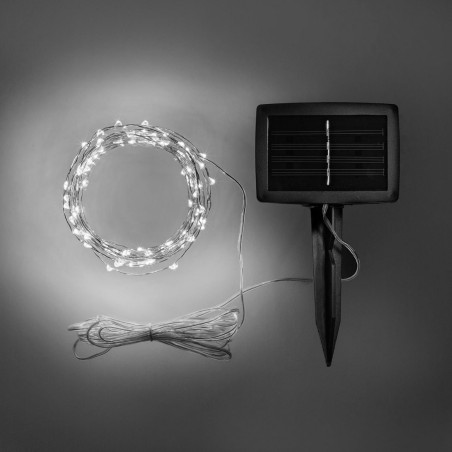 Luces de Hadas Solares Exterior Blanco Jardín Evento Navideñas 10 Mts