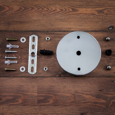 Base Para Lámparas De Techo Chapetón Canope Soporte Vintage Plata