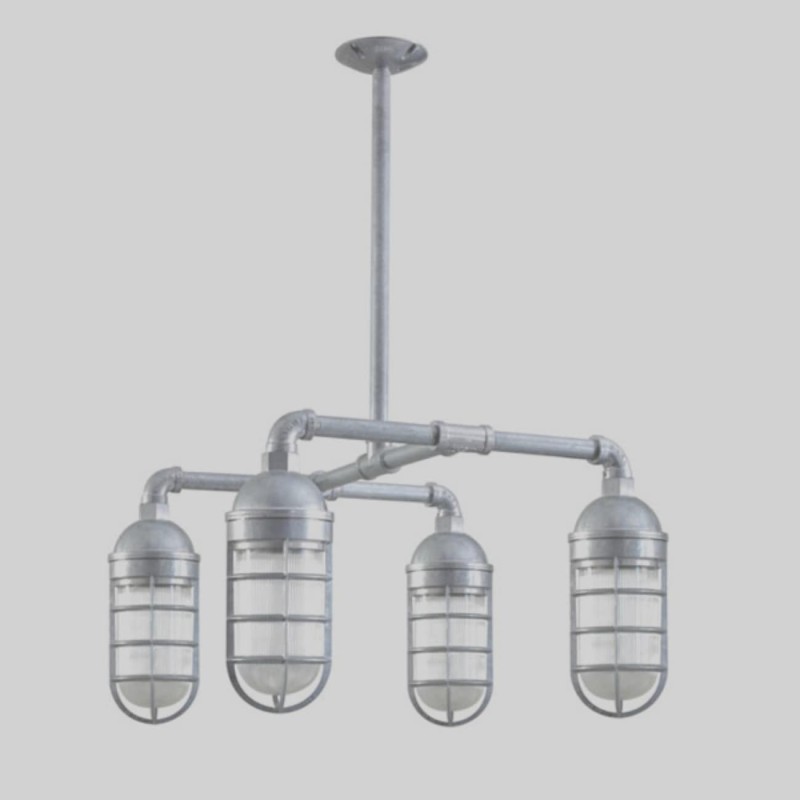 Candelabro Rustico 4 Lamparas Vintage Industrial Ceiling Miner Pendant