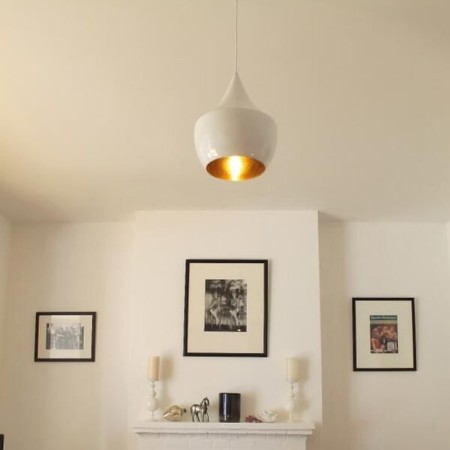 Lámpara Tom Dixon Beat White Fat Blanco Recamara Cocina Comedor Techo