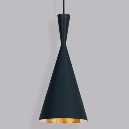 Lámpara Tom Dixon Black Beat Tall Negro Colgante Industrial Decorativa