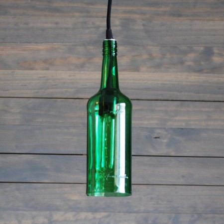 Lámpara Colgante Botella Esmeralda Vino Whisky Cerveza Tequila Mezcal