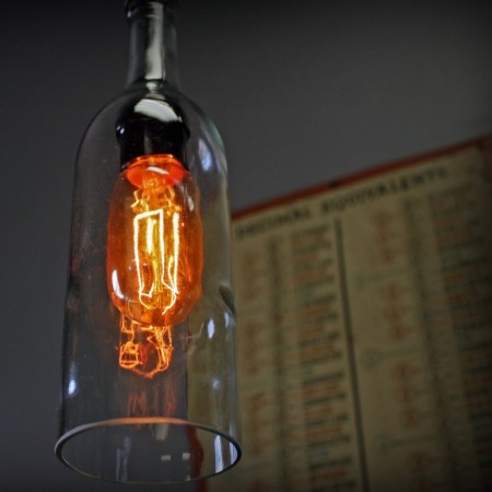 Lámpara Botella Retro Cristal Transparente Hotel Habitación Recamara