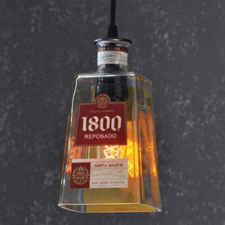 Lámpara Botella Tequila 1800 Colgante Iluminación Decoración Bar Barra