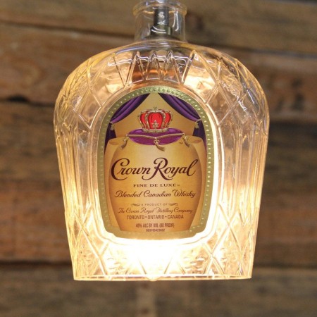 Lámpara Botella Whiskey Crown Royal Iluminación Bar Barra Restaurante