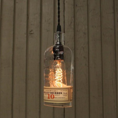 Lámpara Botella Whiskey Bulleit Bourbon Iluminación Decoración Estilo