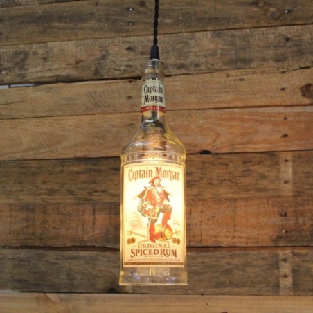 Lámpara Botella Ron Captain Morgan Colgante Techo Reciclada Artesanal