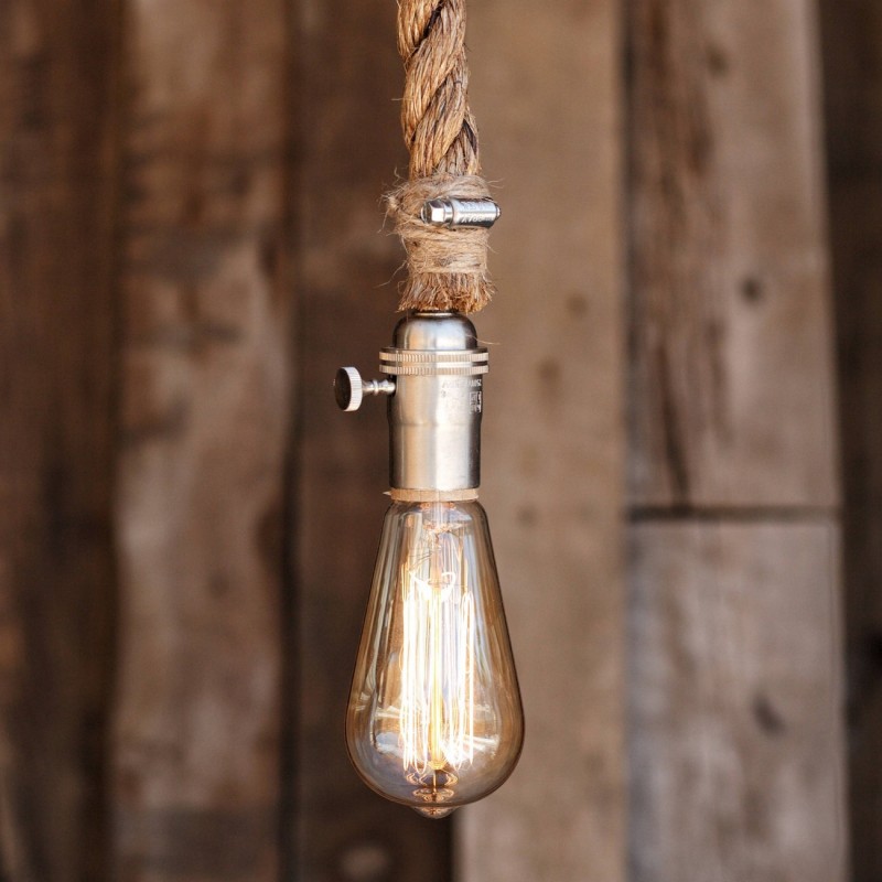 Lampara Vintage Industrial Cuerda Colgante Edison Clasico
