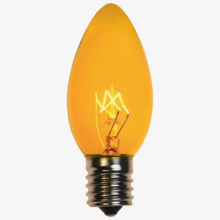 Foco Amarillo Vela Decoración Navideña Decembrina Exteriores E17 7.5W