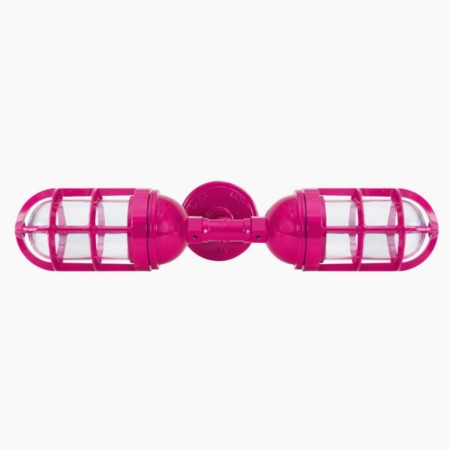 Lampara Vintage Industrial Miner Sconce Doble Antique Fucsia