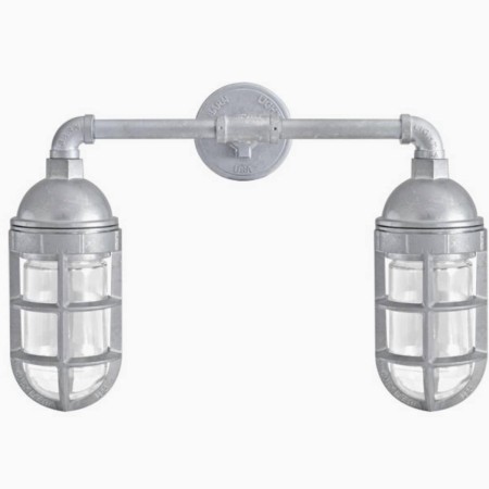 Lampara Vintage Industrial Miner Sconce Doble Plata