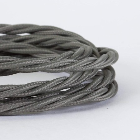 Cable Trenzado Torcido Gris Reemplazo Lámparas Luminarias Iluminación